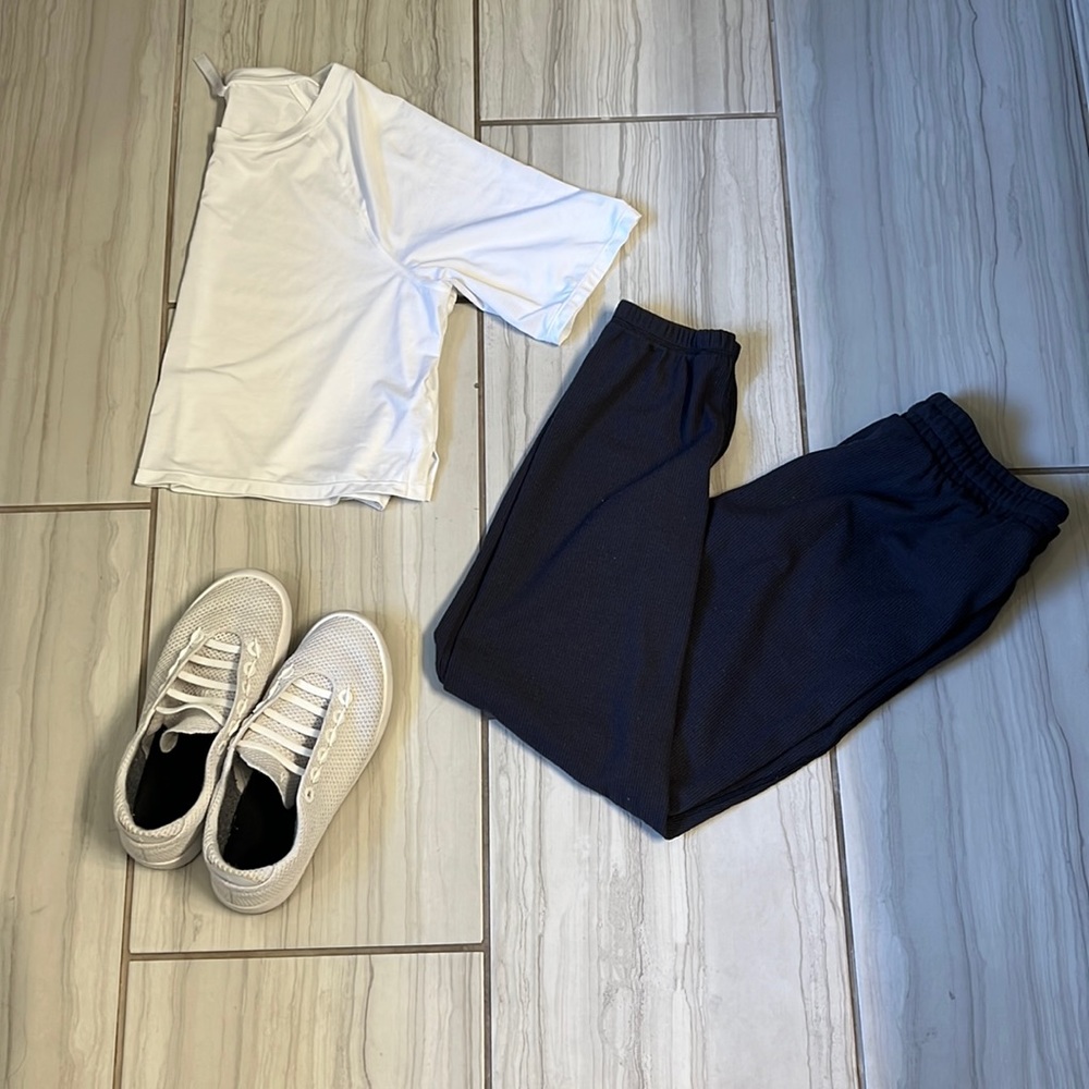 Fabletics Slate Grey Waffle Joggers S